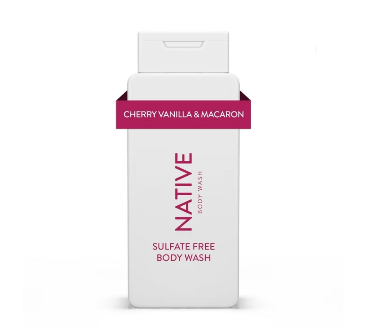 Cherry Vanilla & Macaron Body Wash by Native In Stock Now